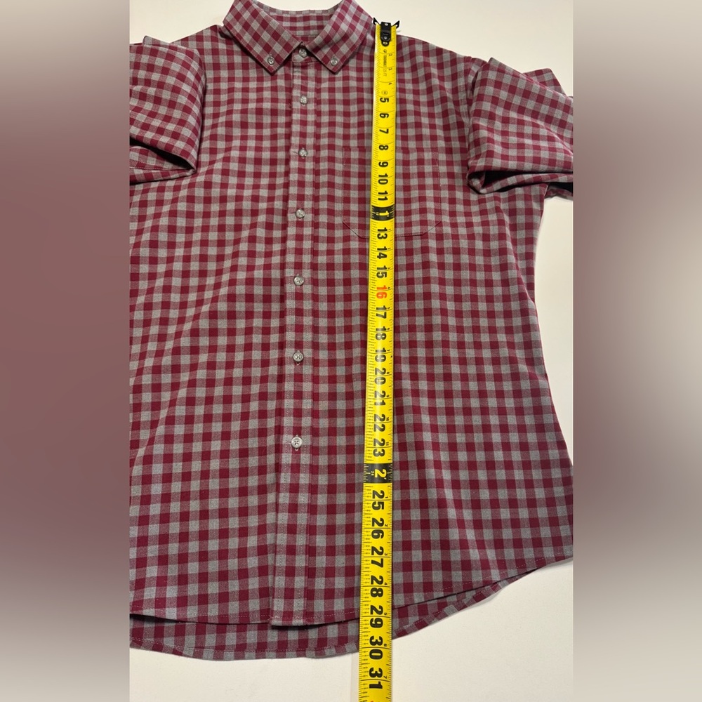 Mizzen + Main Mens XL Trim Fit Plaid Red Athleisure Performance City Flannel - Picture 7 of 8